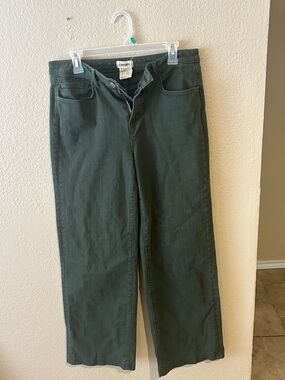 L’AGENCE Olive Green Wide Leg Jeans Crop Jeans size 30